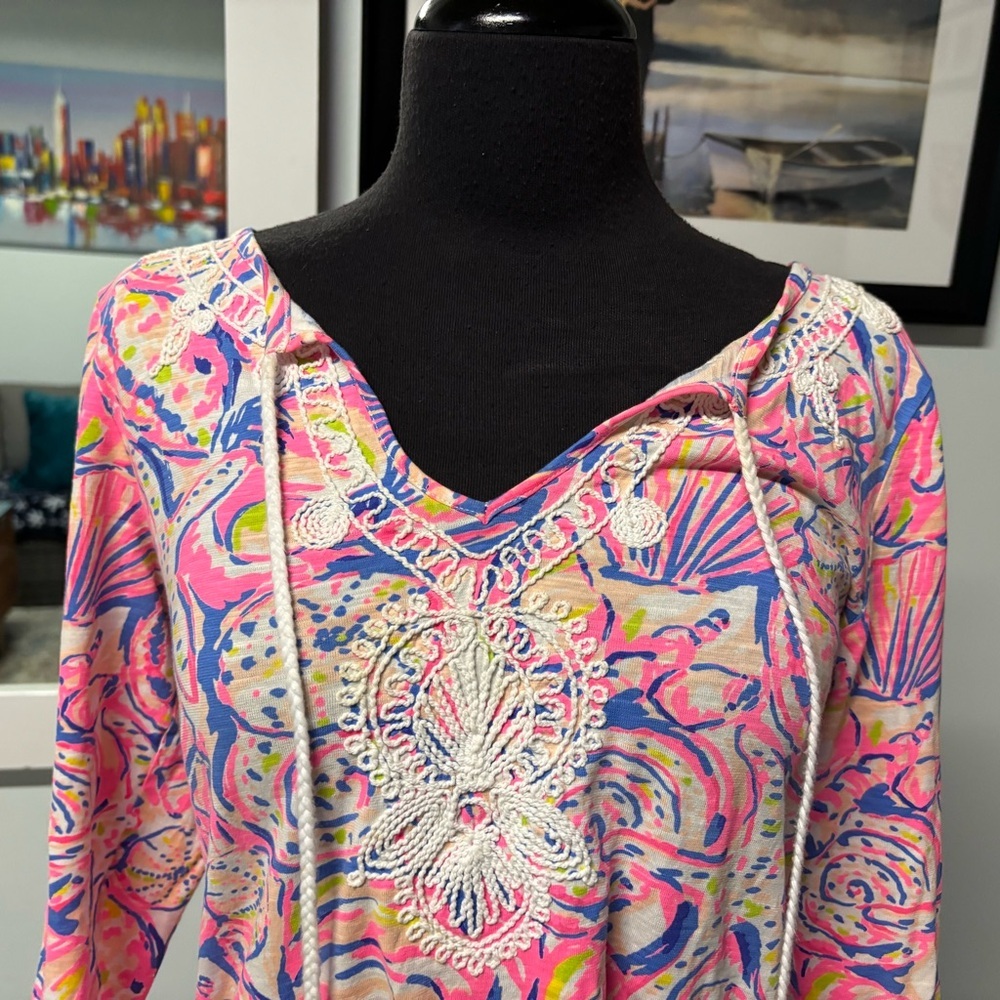 ❤️Lilly Pulitzer Starfish & Shell Tassel Top- Small - Picture 2 of 6